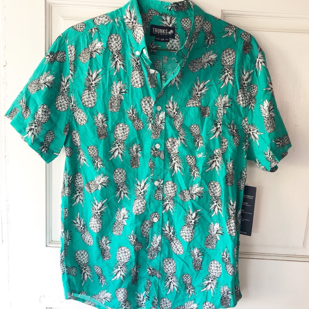 Trunks Surf and Swim CO. Pineapple Print Shirt S - Picture 1 of 8